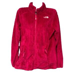 The North Face Girls Hot Pink Full Zip Fleece Jacket Fuzzy XL/18
